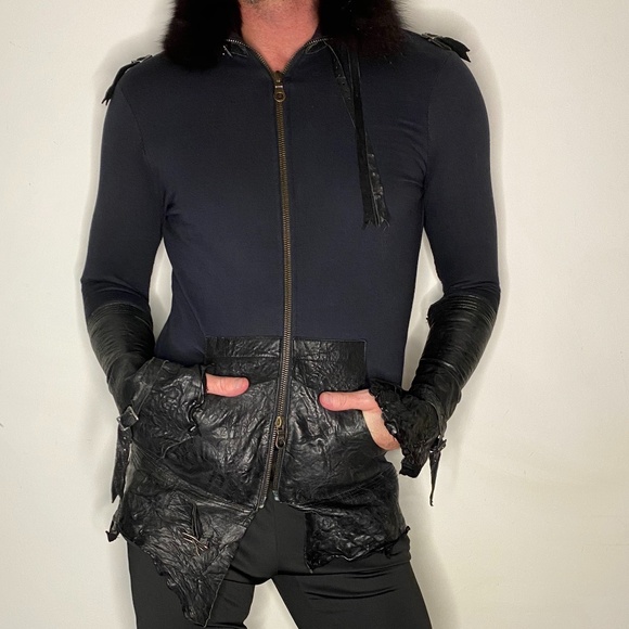 ONE OF A KIND Michel Berandi Lambskin + Knit Coat - Picture 1 of 16